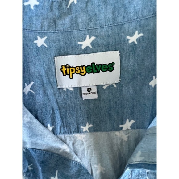 Tipsy Elves American Pride Button Down Shirt XL - Picture 5 of 7